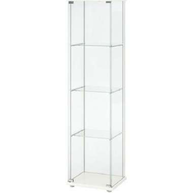 Rak Lemari Kaca Bening 4 Tingkat Cantik Minimalis 43x163cm_Original