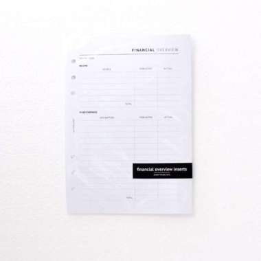 Paperie Lab - Kertas Isi Binder A5 6 Lubang Binder Inserts Financial Overview