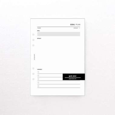 Paperie Lab - Kertas Isi Binder A5 6 Lubang Binder Inserts Goal Plan