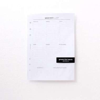 Paperie Lab - Kertas Isi Binder A5 6 Lubang Binder Inserts Grocery List