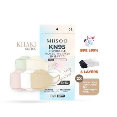 MIISOO Masker Kesehatan EVO KHAKI Series KF94 KN95 4ply - KHAKI 1 Pack
