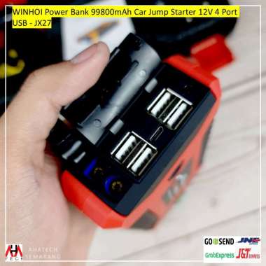 99800mAh -600A Jump Starter PowerBank Car 12V 4 Port USB WINHOI JX27
