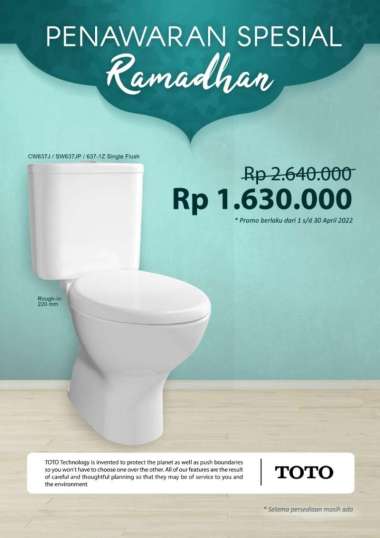 Closet Toilet TOTO - CW637J / SW637JP / 637-1Z SINGLE FLUSH