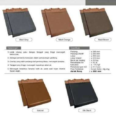 GENTENG KERAMIK KANMURI FULL FLAT SILK BLACK HITAM KILAP KW2