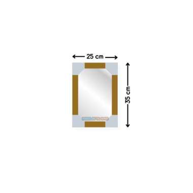 No Brand Cermin Meja Rias / Cermin Dinding Tempel / Cermin Kamar Mandi 25x35 Cream