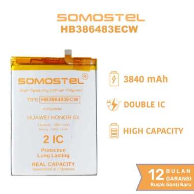 Somostel - Baterai HB386483ECW+ Honor 6X