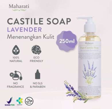 Maharati Castile Soap Lavender (Sabun Castile Lavender) Netto 250ml