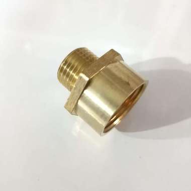 Neple sok Kuningan drat luar 1/2"inch x drat dalam 3/4"inch