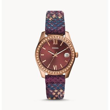 FOSSIL Scarlette Mini Three-Hand Fig Phyton Original Jam Tangan Wanita MULTICOLOR