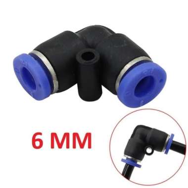 Elbow 6 Mm , Pneumatic Quick Connector , L Konektor Selang Pu