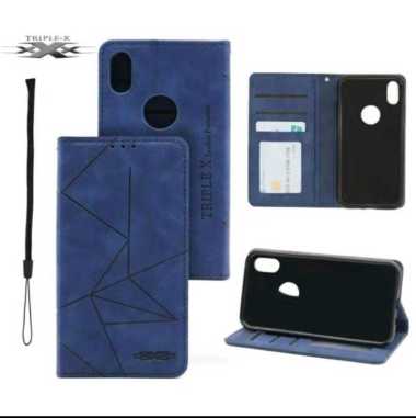 Realme 7 / Realme 7i / Realme 7 Pro / Realme 8 / Realme 8i / Realme 8 (5G)Leather Flip Cover Case Magnetic Walet Dompet REALME 8I BIRU