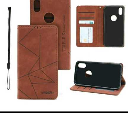 Realme 7 / Realme 7i / Realme 7 Pro / Realme 8 / Realme 8i / Realme 8 (5G)Leather Flip Cover Case Magnetic Walet Dompet REALME 7 COKLAT