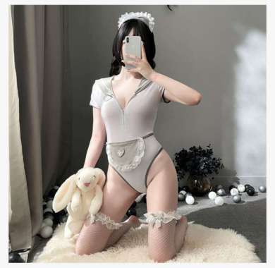 Kozuvibes Cosplay Sexy Uniform Seragam Suster Nurse Bunny Jumpsuit