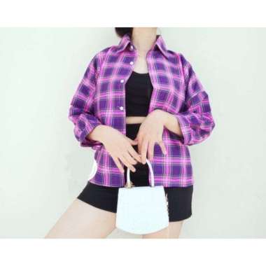 OVERSIZE KEMEJA OSLIN | Kemeja Oversize Wanita - Kemeja Korea - Kemeja L Ungu