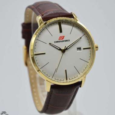 CHRONOFORCE CF 5282MG - Jam Tangan Pria Kulit Original - Brown