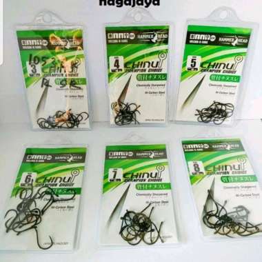 Mata kail pancing hammer head Chinu champion choice 1053BK R SR size 5