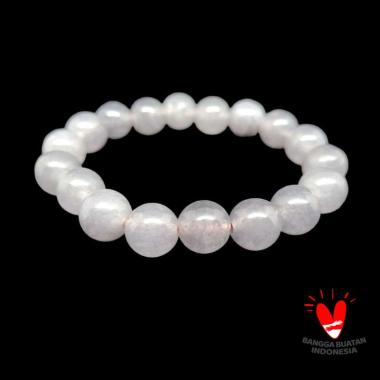 Gelang Batu Giok Cina Asli 10mm - VeE Bracelet Batu Alam Terapi Kesehatan Abu