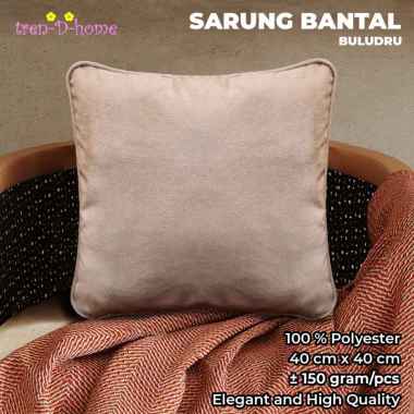 Tren-D-home - Sarung Bantal Kursi Sofa Ruang Tamu Polos Beludru 40 cm x 40 cm - NMs Cream