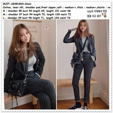 AB451804 Setelan Baju Blazer Celana Kulot Kerja Wanita Korea Import