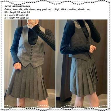 AB560465 Rok Mini Skirt Lipit Plisket Wanita Jepang Korea Import
