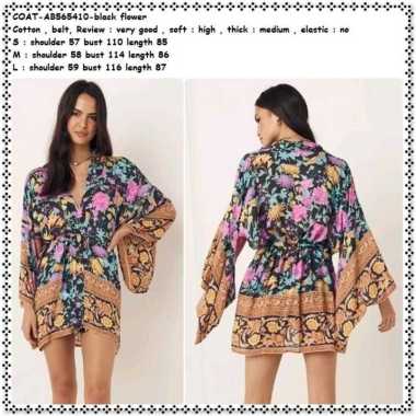 AB565410 Cardigan Kardigan Kimono Bunga Wanita Korea Import Tunik