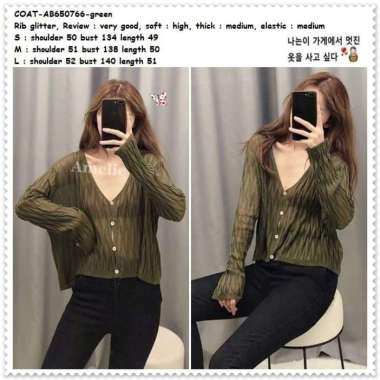 AB650766 Blouse Cardigan Rajut Kardigan Transparan Wanita Korea Import
