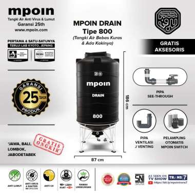TANGKI AIR MPOIN DRAIN 800 750LITER | TOREN AIR | TANDON AIR