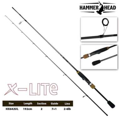 Tongkat pancing joran hammer head Xlite HX642UL joran pancing 2-6lb