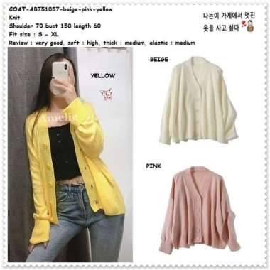 AB751057 Cardigan Kardigan Jaket Jacket Rajut Wanita Korea Import