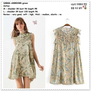AB852085 Retro Casual Mini Dress Pantai Santai Wanita Korea Import
