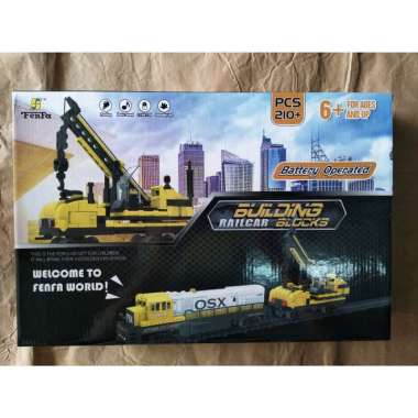 kereta fenfa building railcar block crane 210 pcs Multicolor