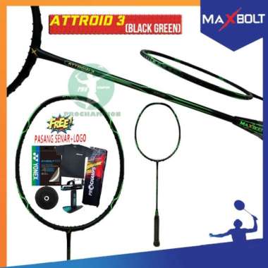 MAXBOLT ATTROID 3 RAKET BADMINTON ORIGINAL PKT MBS BLACK RED