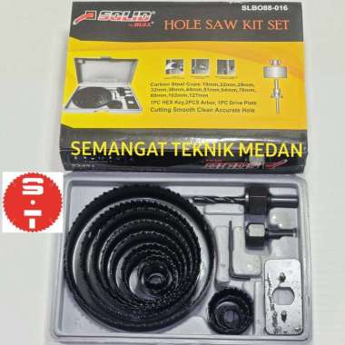 16pcs HOLESAW HOLE SAW SET KIT HIDROPONIK KAYU ASBES PIPA PVC SOLID