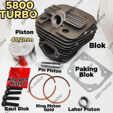 TURBO 5800 CYLINDER BLOK BLOCK BORING MESIN CHAIN SAW SENSO MINI 58 CC