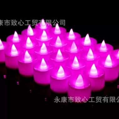Lampu lilin LED lampu hias lilin elektrik include battery kancing LR44 Merah Muda