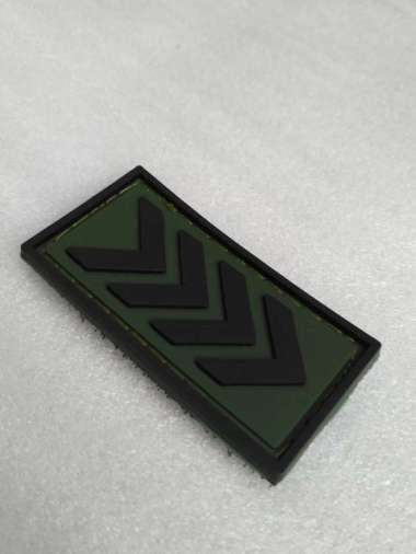 patch rubber pangkat bengkok 4 hijau gelap