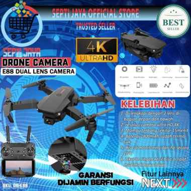 E88 Drone Camera HD 4K WIFI Quadcopter Drone Lipat Mini E88 WIFI Original Kamera 4K HD Camera WIFI F
