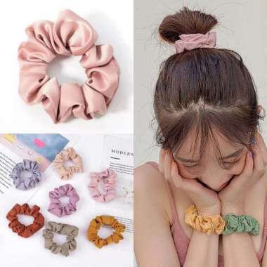 Ikat Rambut Wanita Ponytail Kain Scrunchie korea Hairdini Cepol