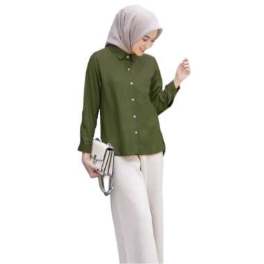 Resixco Atasan Blouse Wanita Kemeja Army XL Army