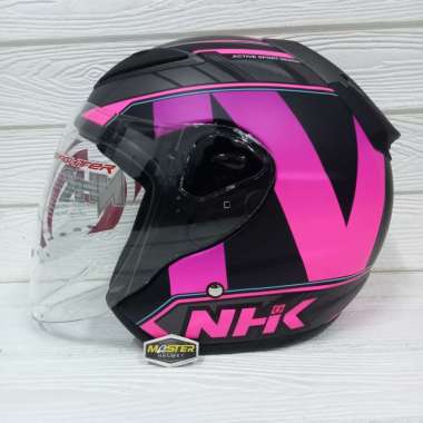 NHK HELM R6 WAVE BLACK PINK DOFF R-6 SINGLE VISOR MOTIF L