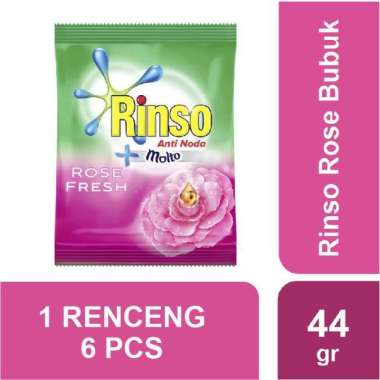Promo Harga Rinso Anti Noda Deterjen Bubuk + Molto Pink Rose Fresh per 6 sachet 44 gr - Blibli