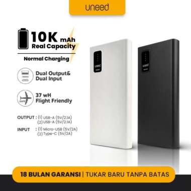 UNEED Powerbank Manabox 10000 20000 30000mAh Quick Charge 3.0 PD22.5w - Simple 10K mAh, Putih Simple