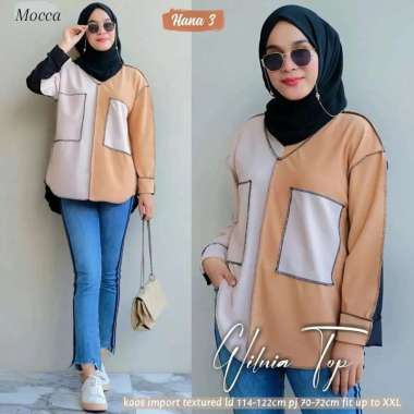 JESLA FASHION WILNIA TOP BLOUSE Bahan SCUBA ATASAN WANITA BLOUSE SIMPLE BLUS KOREAN STYLE BLUS OVER 