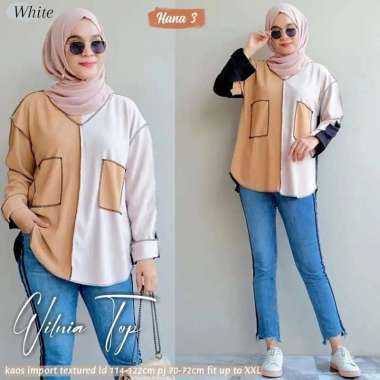 JESLA FASHION WILNIA TOP BLOUSE Bahan SCUBA ATASAN WANITA BLOUSE SIMPLE BLUS KOREAN STYLE BLUS OVER