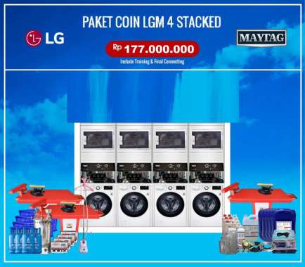 Paket Usaha Laundry Coin Pemula Stack 4