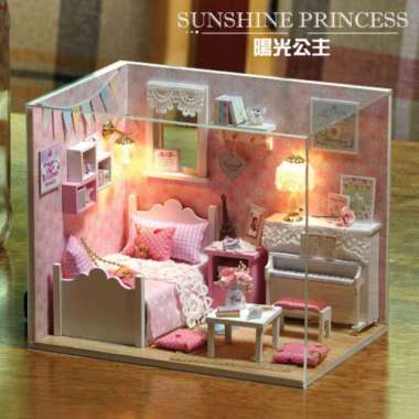 Mainan DIY Cute Room - Sunshine Series - Dollhouse 3D DIY House 3015 sunshine-pink