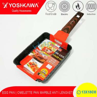 YOSHIKAWA | MINOWA EGG PAN/OMELETTE PAN/MULTIFUNCTION SEGI TEFLON/MARBLE ANTI LENGKET GREY MARBLE 13