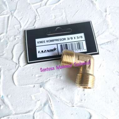 LAZARO 3/8" Elbow Knee L Kuningan Discharge Pipe Kompresor 3/8 Inchi