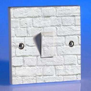 Stiker Sticker Tombol Lampu Saklar Lampu (Batu Bata Putih)