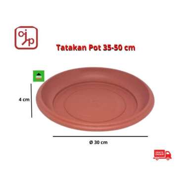 Alas Tatakan Pot Bunga Coklat Merah bata Uk Besar Merah Bata 30cm